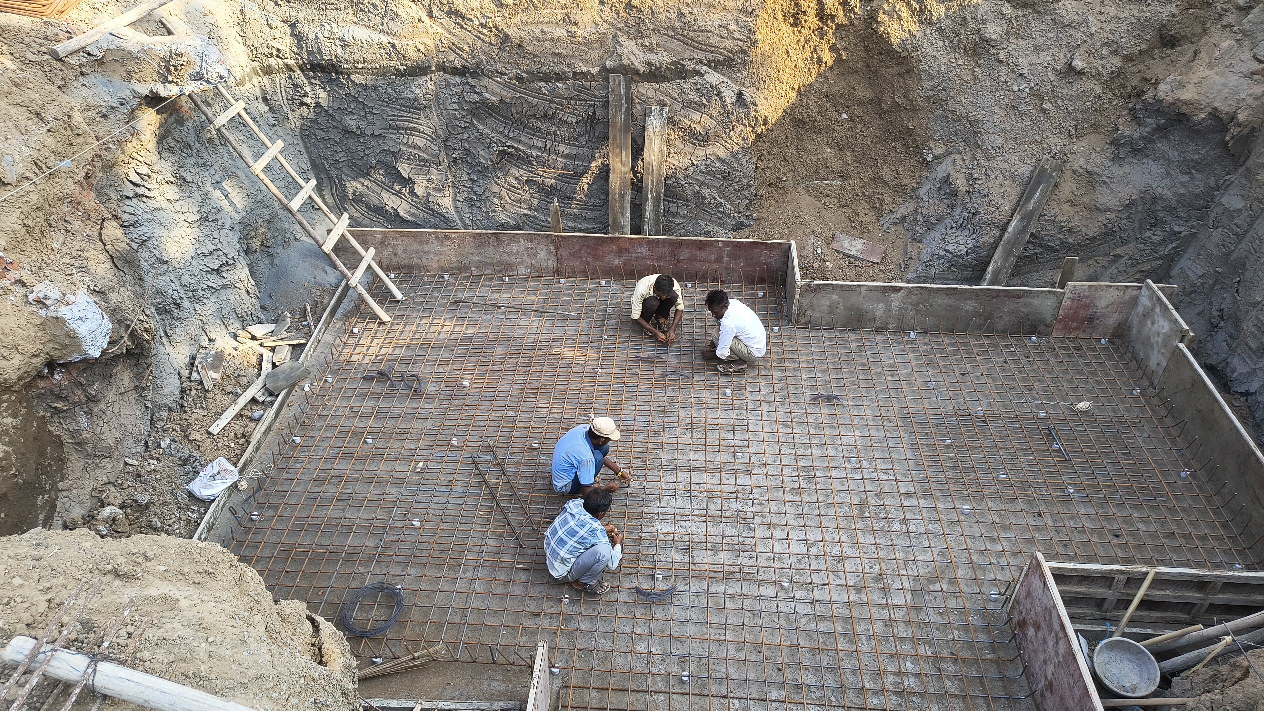 Site Supervision - Foundation pit excavation before concrete pour
