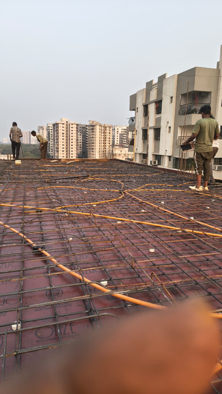 RCC slab casting on premium residential construction project